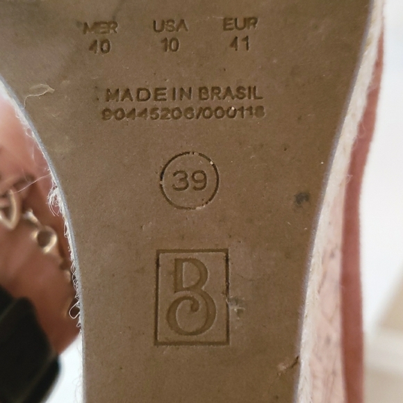 Bebece Suede Peep toe Cork Wedges 10 EUC - Picture 7 of 8